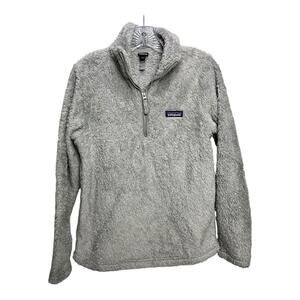 Patagonia Jacket Womens Small Gray Los Gatos Fuzzy 1/4 Quarter Zip Cardigan